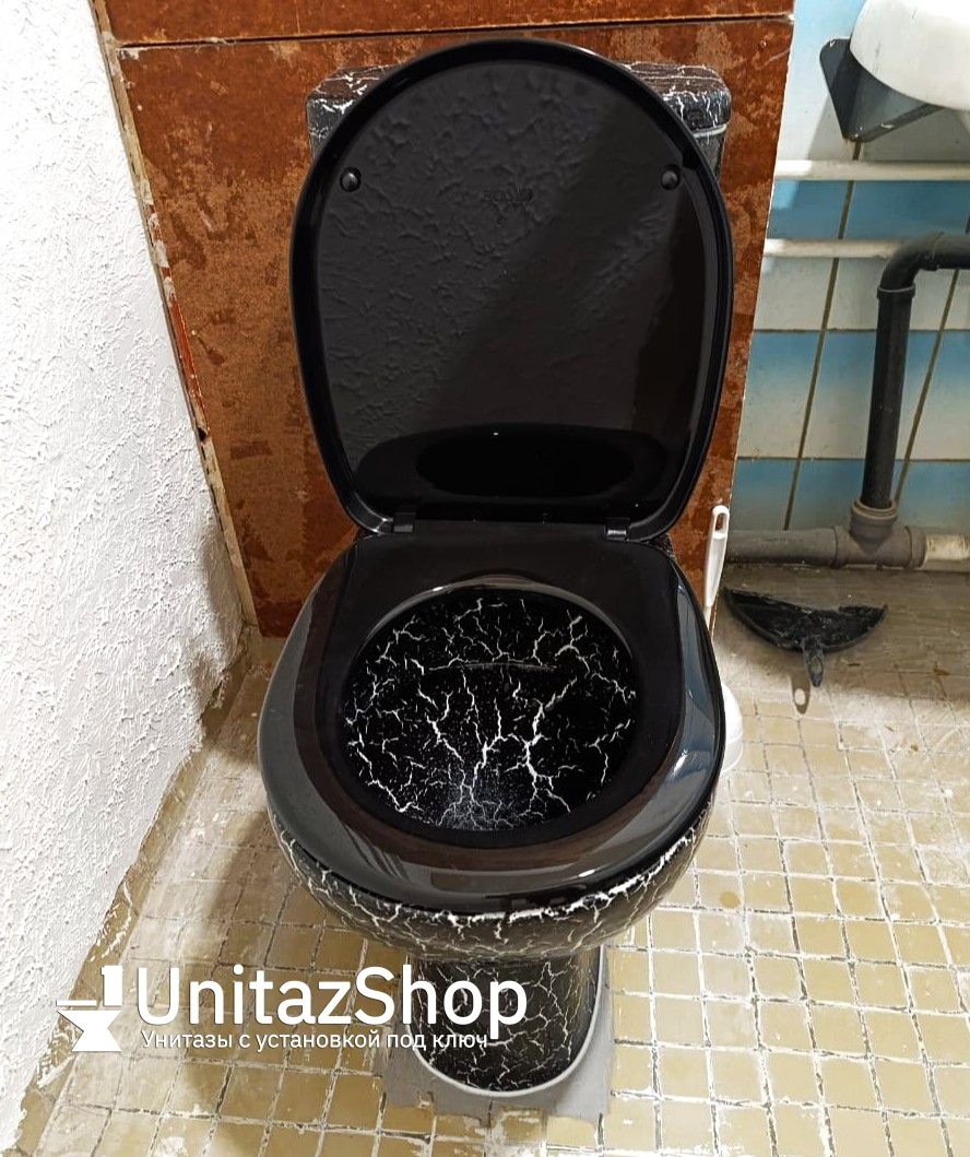 Унитаз Кировская Керамика Rosa Уют Черный Кракелюр
