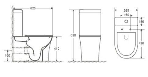 Унитаз напольный CeruttiSPA ADIGE  CT 7836 Горизонтальный Выпуск Безободковый
