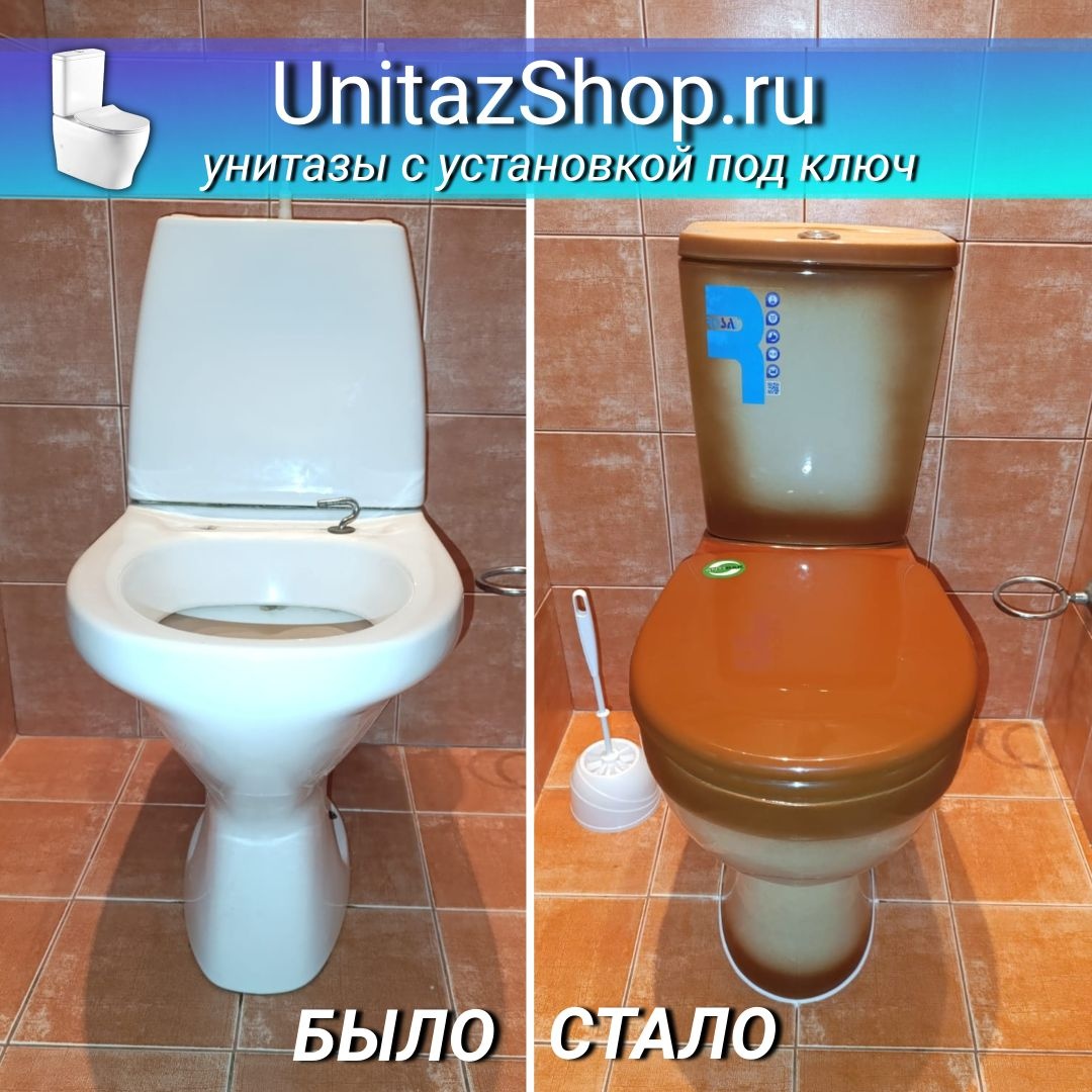 Унитаз Кировская Керамика Rosa Рио Коричневый Декор Горизонтальный Выпуск