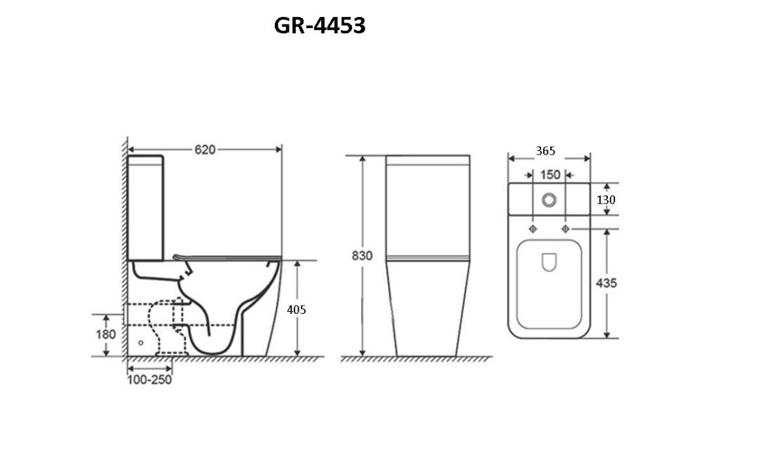 Унитаз Grossman GR-4453S Горизонтальный Выпуск Безободковый