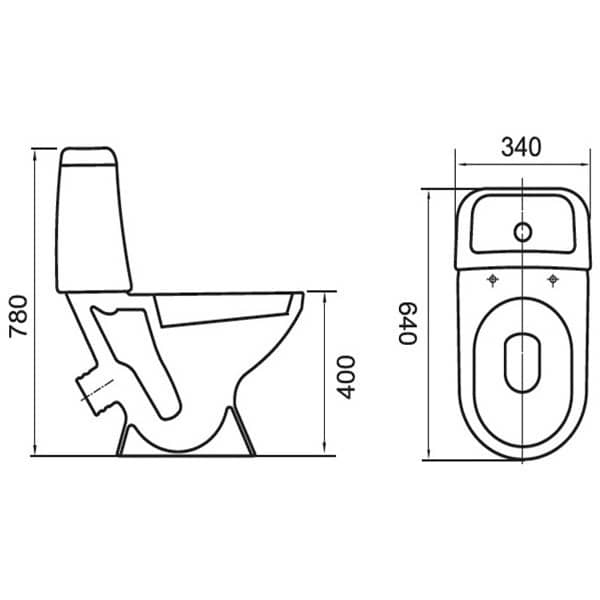 Унитаз Cersanit Mito Hit Косой Выпуск