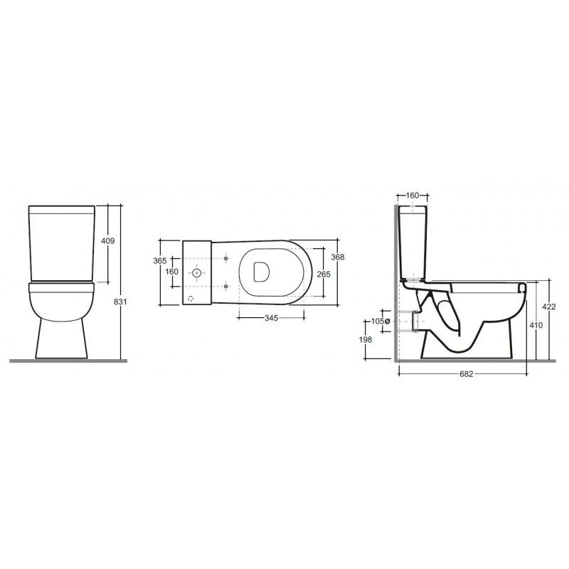 Унитаз Керамин Бергамо Нова Горизонтальный Выпуск