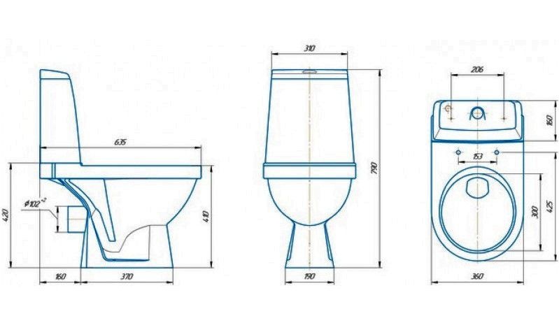 Унитаз Кировская Керамика Rosa Браво Выпуск Горизонтальный