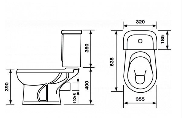 Унитаз Оскольская Керамика Дора Зеленый Горизонтальный Выпуск