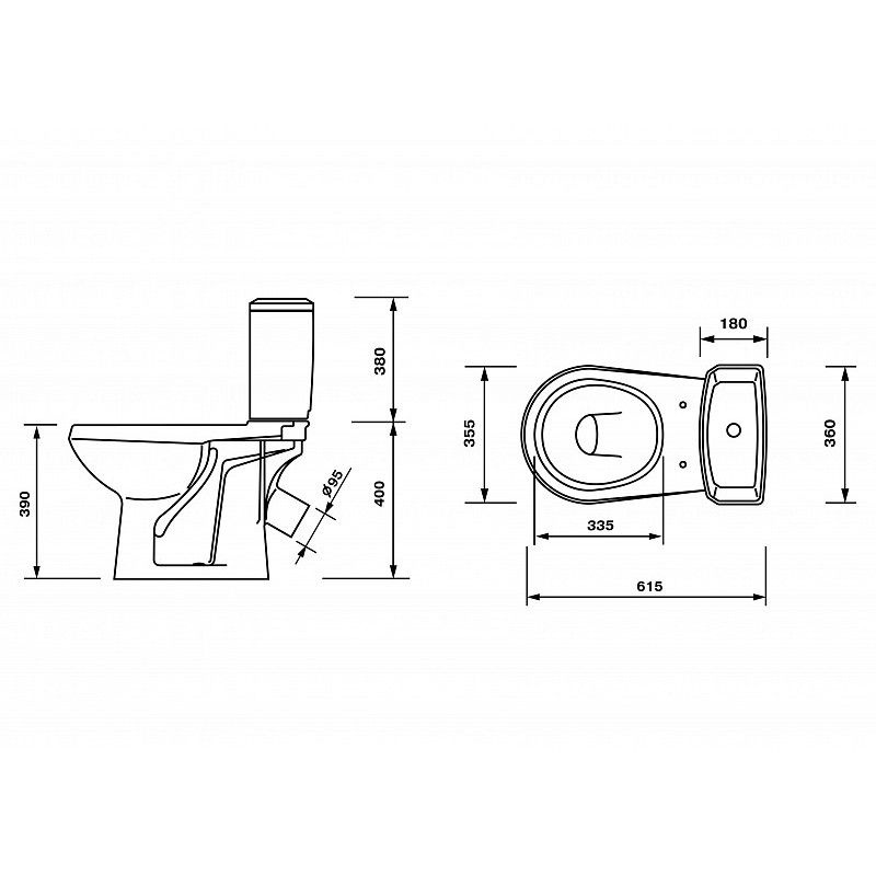 Унитаз Оскольская Керамика Элисса Декор Спасательный Круг Косой Выпуск