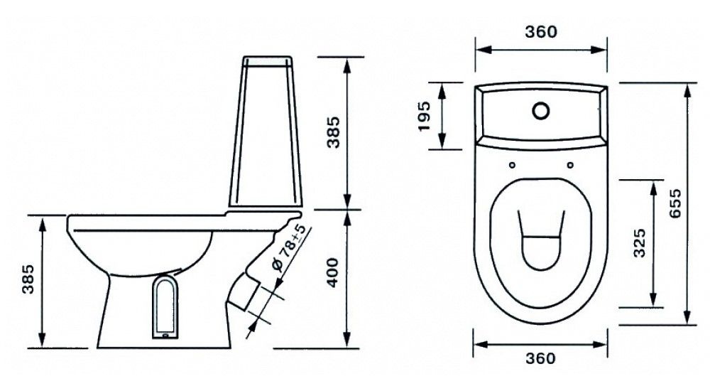 Унитаз Оскольская керамика Фиона Люкс Косой Выпуск