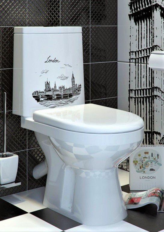 Унитаз Оскольская керамика Фиона Люкс Декор Косой Выпуск