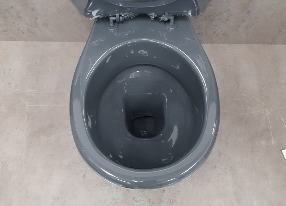 Унитаз Керамин Гранд Графит Горизонтальный Выпуск