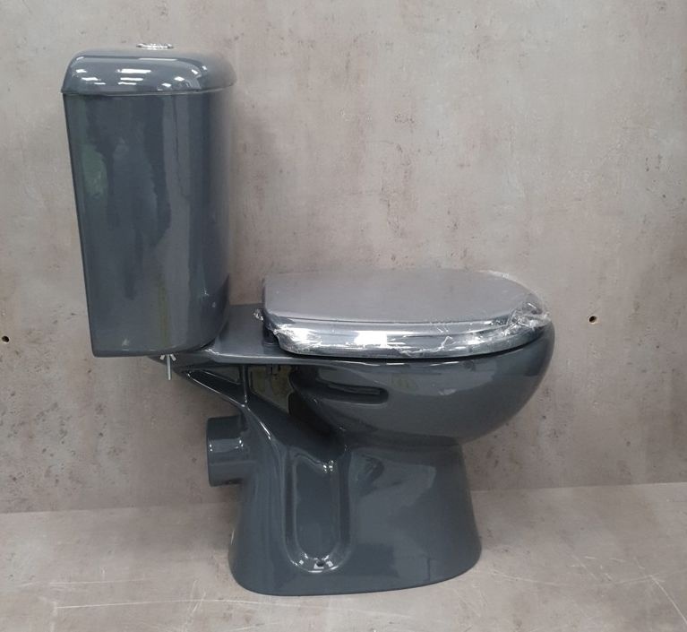 Унитаз Керамин Гранд Графит Горизонтальный Выпуск