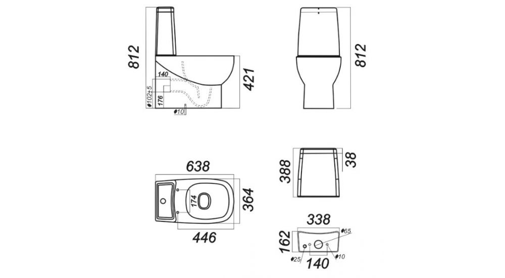 Унитаз Sanita Luxe Infinity SL DM Горизонтальный Выпуск