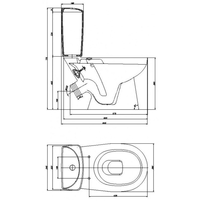 Унитаз Керамин Рива Бежевый Косой Выпуск
