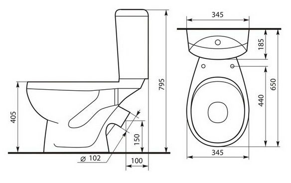 Унитаз Кировская Керамика Rosa Комфорт Коричневый Декор Косой Выпуск