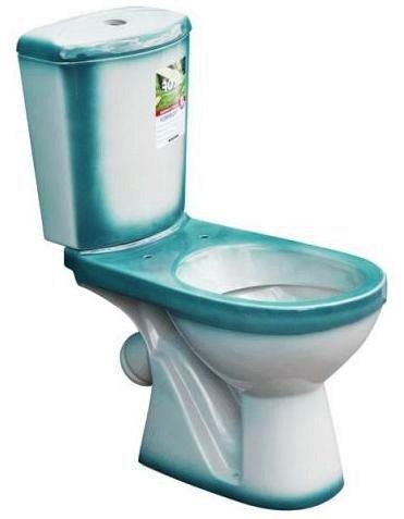 Унитаз Кировская Керамика Rosa Комфорт Зеленый Декор Косой Выпуск