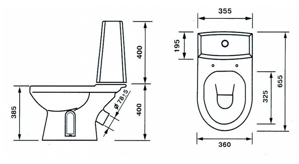 Унитаз Оскольская Керамика Леда Люкс Косой Выпуск