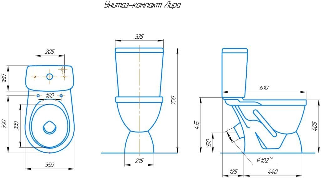 Унитаз Кировская Керамика Rosa Лира Коричневый Декор Косой Выпуск