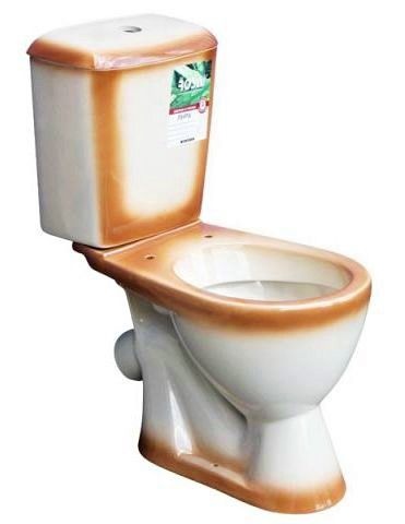 Унитаз Кировская Керамика Rosa Лира Коричневый Декор Косой Выпуск