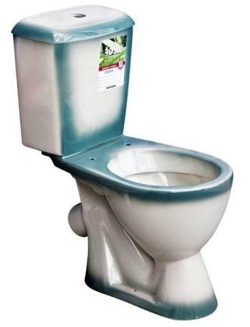 Унитаз Кировская Керамика Rosa Лира Зеленый Декор Косой Выпуск