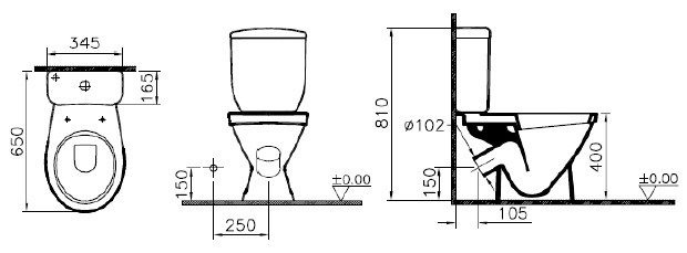 Унитаз Vitra Norm Blanc Косой Выпуск