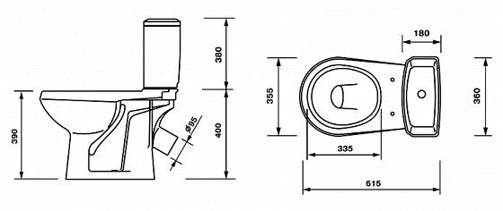 Унитаз Оскольская Керамика Эллиса Оптима Белый Косой Выпуск