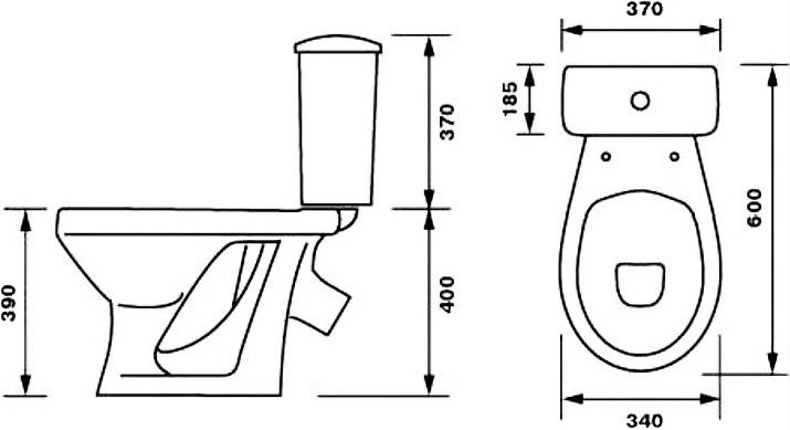 Унитаз Оскольская Керамика Суперкомпакт Декор Одуванчики Косой Выпуск