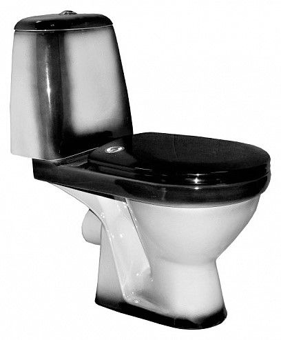 Унитаз Кировская Керамика Rosa Премьер Черный Декор Горизонтальный Выпуск