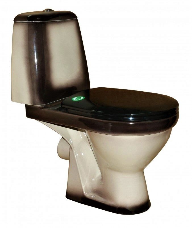 Унитаз Кировская Керамика Rosa Премьер Черный Декор Горизонтальный Выпуск