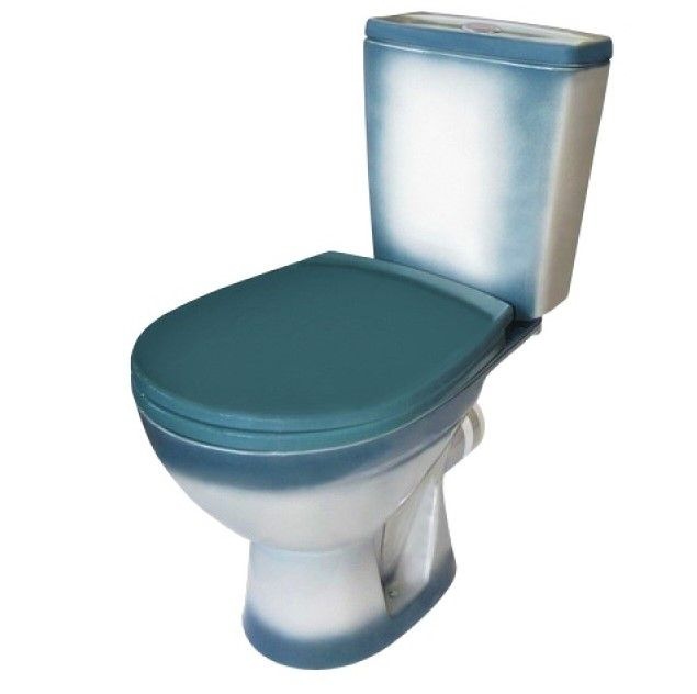 Унитаз Кировская Керамика Rosa Рио Зеленый Декор Горизонтальный Выпуск