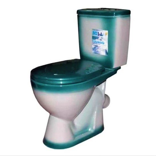 Унитаз Кировская Керамика Rosa Рио Зеленый Декор Горизонтальный Выпуск