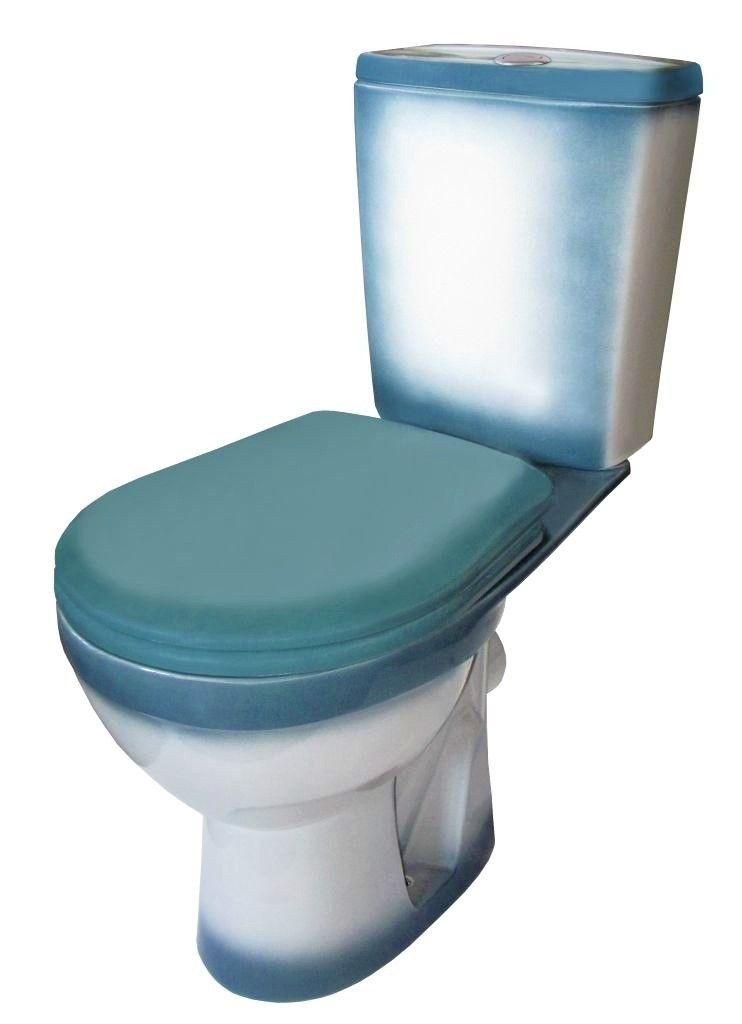 Унитаз Кировская Керамика Rosa Рио Зеленый Декор Горизонтальный Выпуск