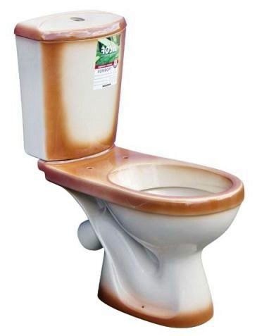 Унитаз Кировская Керамика Rosa Комфорт Коричневый Декор Косой Выпуск