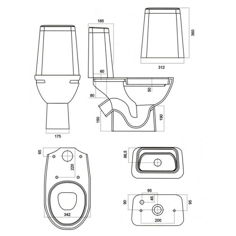 Унитаз Sanita Марс Косой Выпуск безободковый