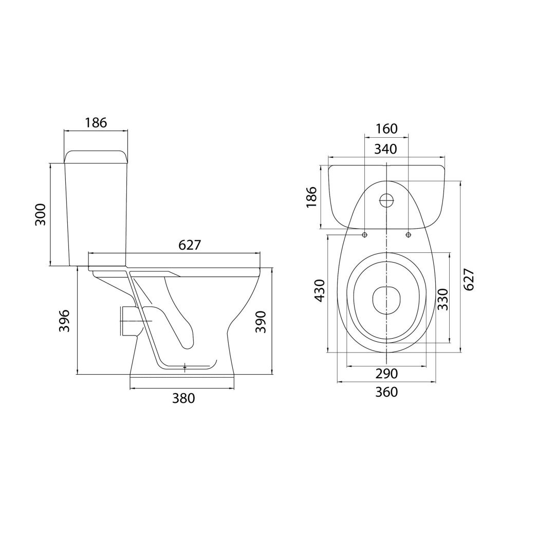 Унитаз-компакт Santeri Pro Белый Горизонтальный Выпуск
