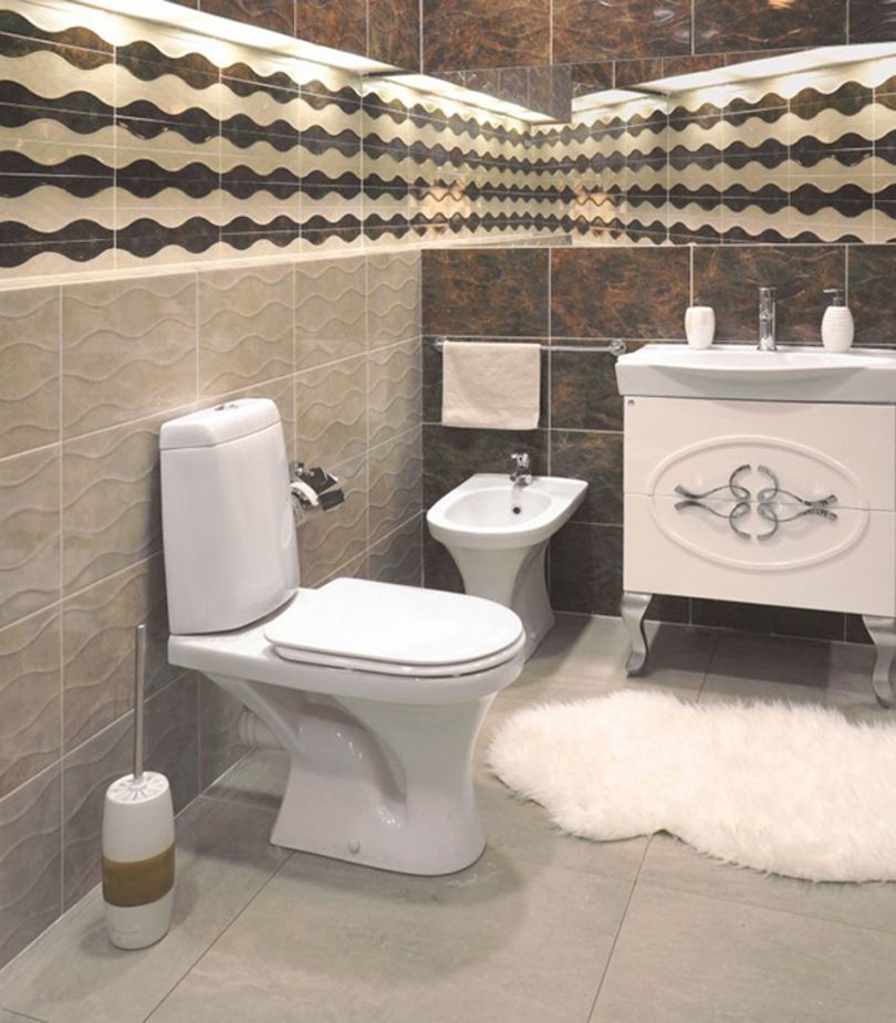 Унитаз  Керамин Санти Безободковый Горизонтальный Выпуск