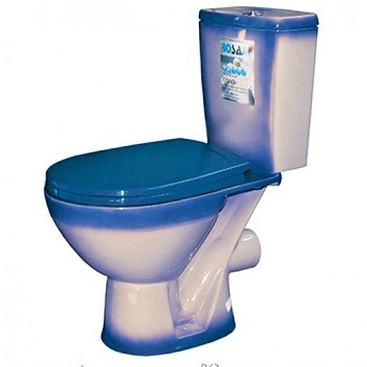 Унитаз Кировская Керамика Rosa Соло Синий Горизонтальный Выпуск