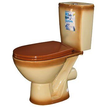 Унитаз Кировская Керамика Rosa Соло Коричневый Декор Горизонтальный Выпуск