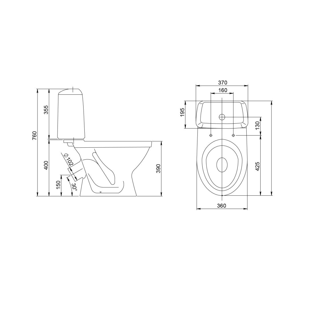 Унитаз Santeri Соната Белый Выпуск Косой