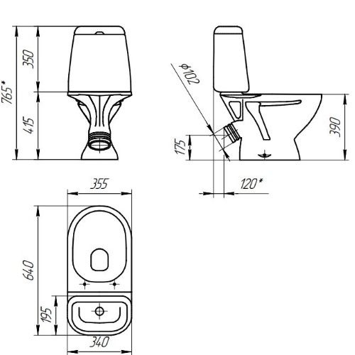 Унитаз Cersanit Star Косой Выпуск