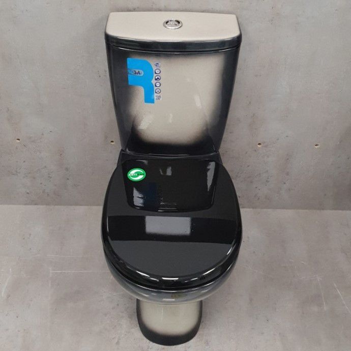 Унитаз Кировская Керамика Rosa Уют Черный Декор Выпуск Косой