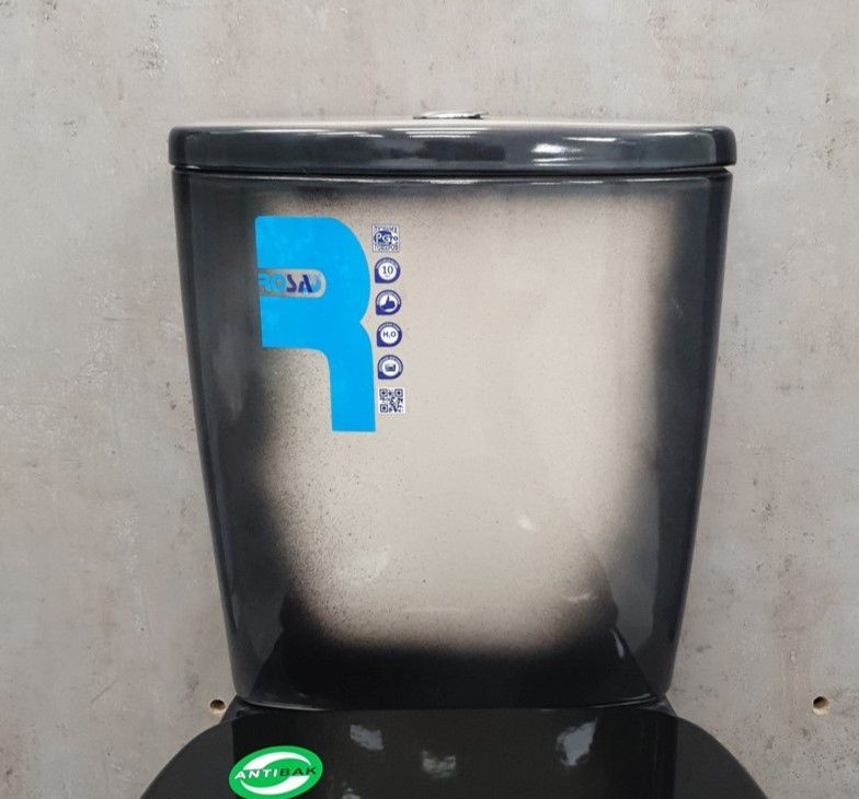 Унитаз Кировская Керамика Rosa Уют Черный Декор Выпуск Косой