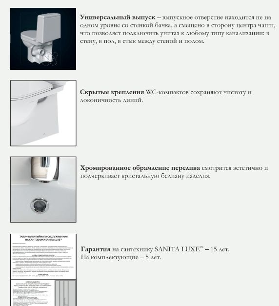 Унитаз Sanita Luxe Best SL DM Горизонтальный Выпуск