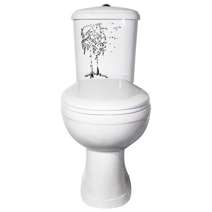 Унитаз Оскольская Керамика Дора Декор Березка Горизонтальный Выпуск