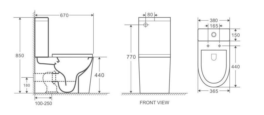 Унитаз Grossman GR-4449BMS Черный Матовый Горизонтальный Выпуск Безободковый