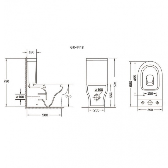 Унитаз Grossman GR-4448 Горизонтальный Выпуск Безободковый