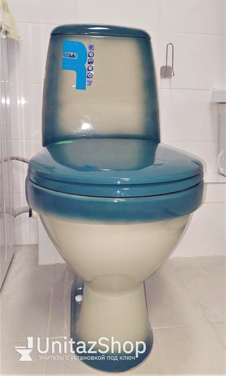 Унитаз Кировская Керамика Rosa Премьер Зеленый Декор Горизонтальный Выпуск
