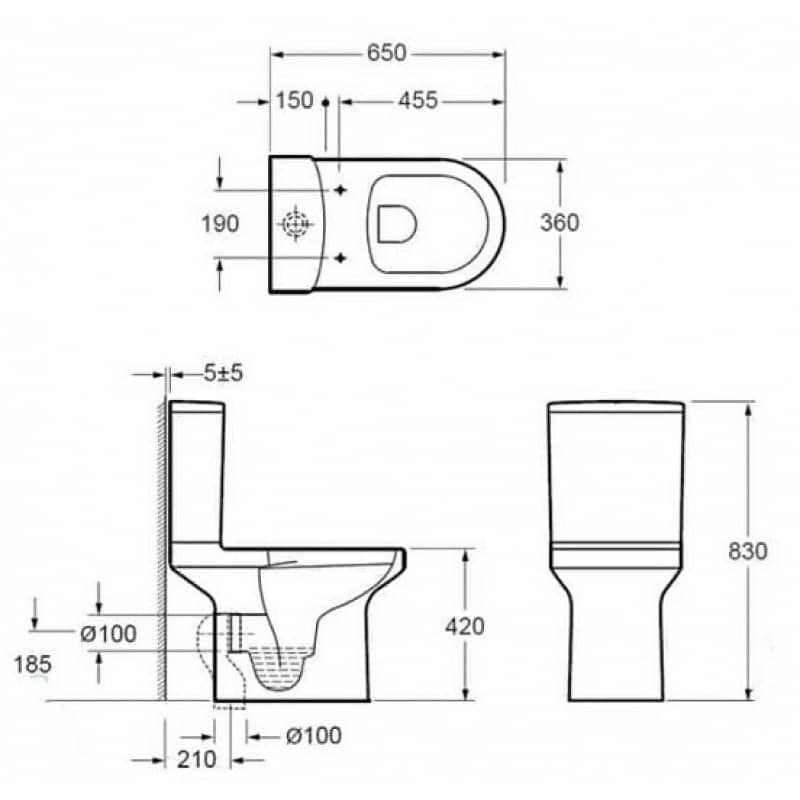 Унитаз Jacob Delafon Elite Горизонтальный Выпуск Безободковый