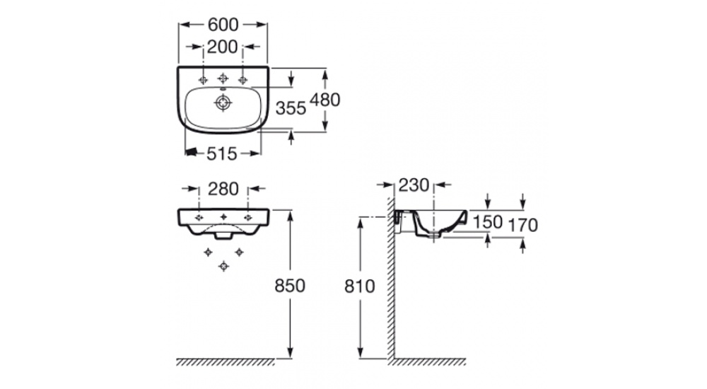 Раковина Roca Debba 60 С Пьедесталом