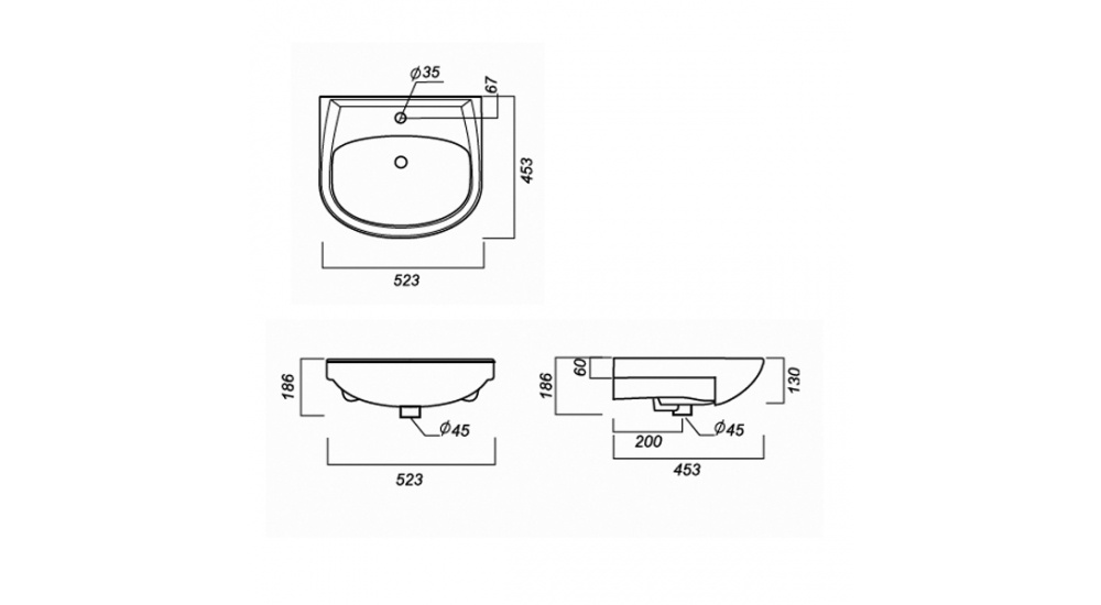 Раковина Sanita Аттика 50 С Пьедесталом