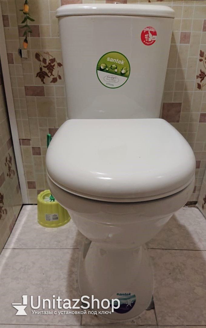 Унитаз Сантек Бореаль Косой Выпуск Тарельчатый