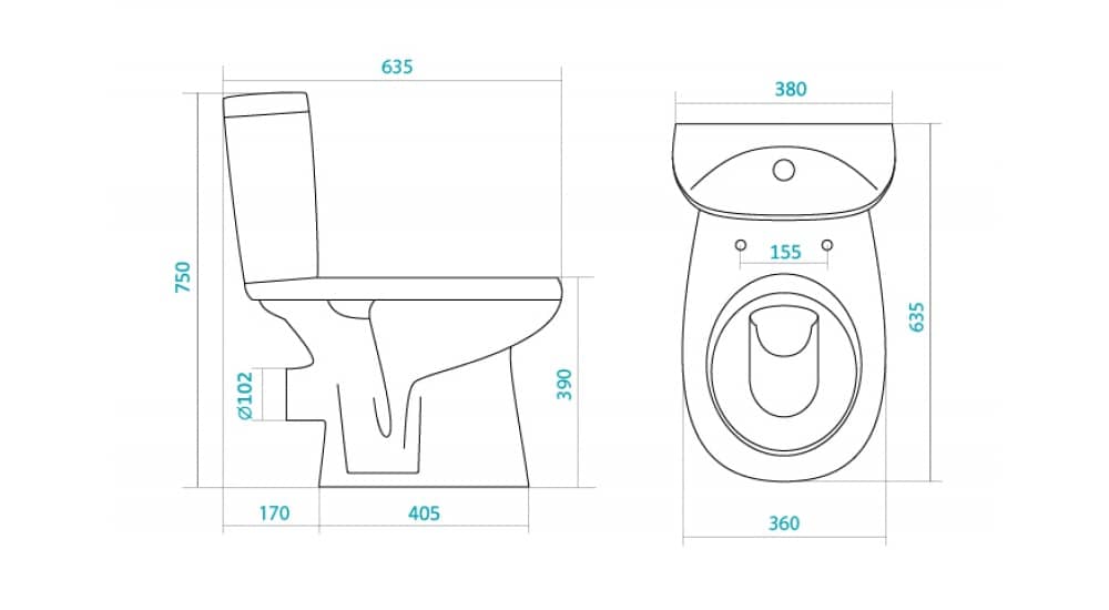 Унитаз Сантек Анимо Горизонтальный Выпуск