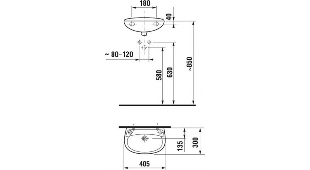 Раковина Jika Lyra 40 С Пьедесталом (Кран Справа)